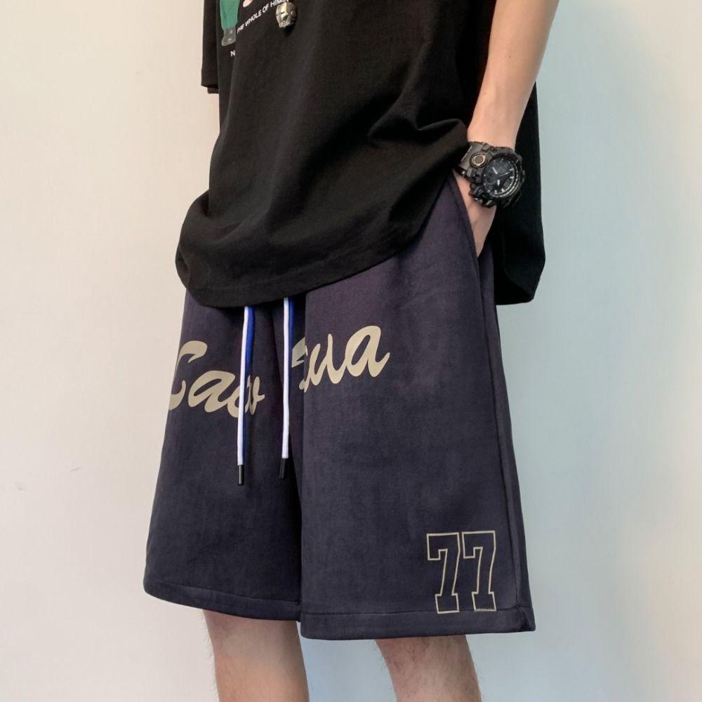 

Number Casual Short Pants Letter Men Knee Length Pants Cool Men 3 Quarter Shorts Men XL зелений