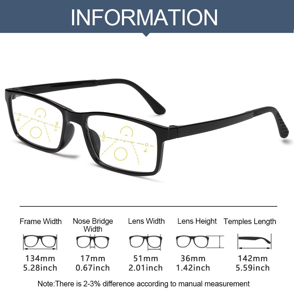 1PC Progressive Reading Glasses Men Women Multifocal Bifocal  Anti Blue Light Magnifying Presbyopic EyeGlasses +1.0~+4.0