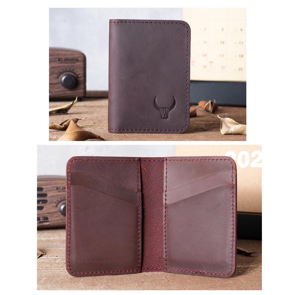 NT Retro Crazy Horse Leather Multi-Card Clutch: Unisex ID & Card Holder Wallet