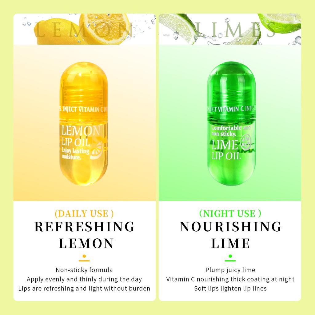 Lime Capsule Lip Oil Hydrating Moisturising Glass Hydrating Lip Gloss for Women Day and Night Repairing