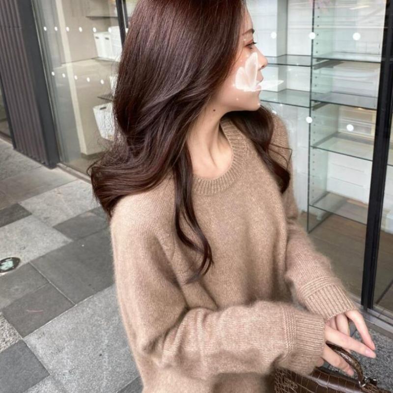 Pullover Sweater O Neck Female 2022 Women Autumn and Winter Solid Casual Korean Loose Outwear Pullover Knitwear Sweater Tops