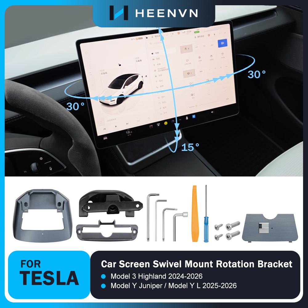 Heenvn Model YL Swivel Mount For Tesla Model 3 Highland Model Y Juniper Tilt Screen Rotating Bracket Display Monitor 2025 2026