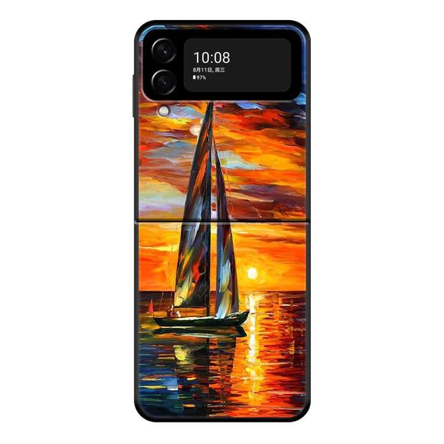 Oil Painting Art Water City Venice Case For Samsung Galaxy Z Flip 4 Z Flip3 5g Case For Galaxy Z Flip Pc Hard Phone Shell Capa