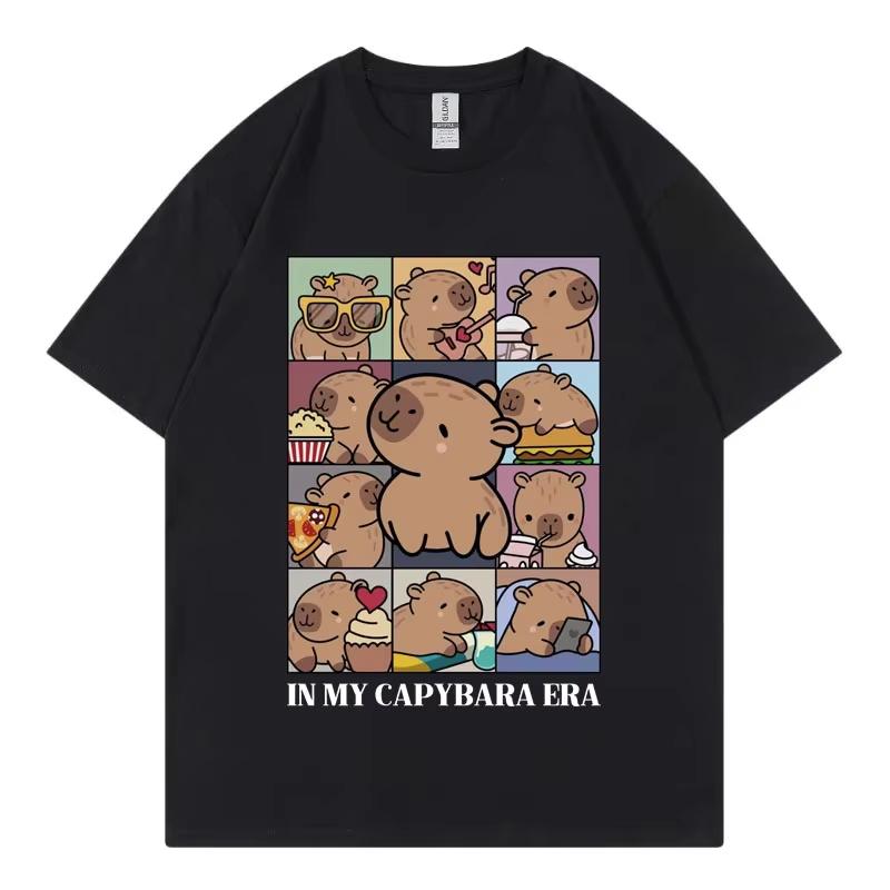 In My Capybara Era T-Shirt Clothing Fashion Short Sleeve T Shirts Summer Casual Loose Cotton T-Shirts Streetwear