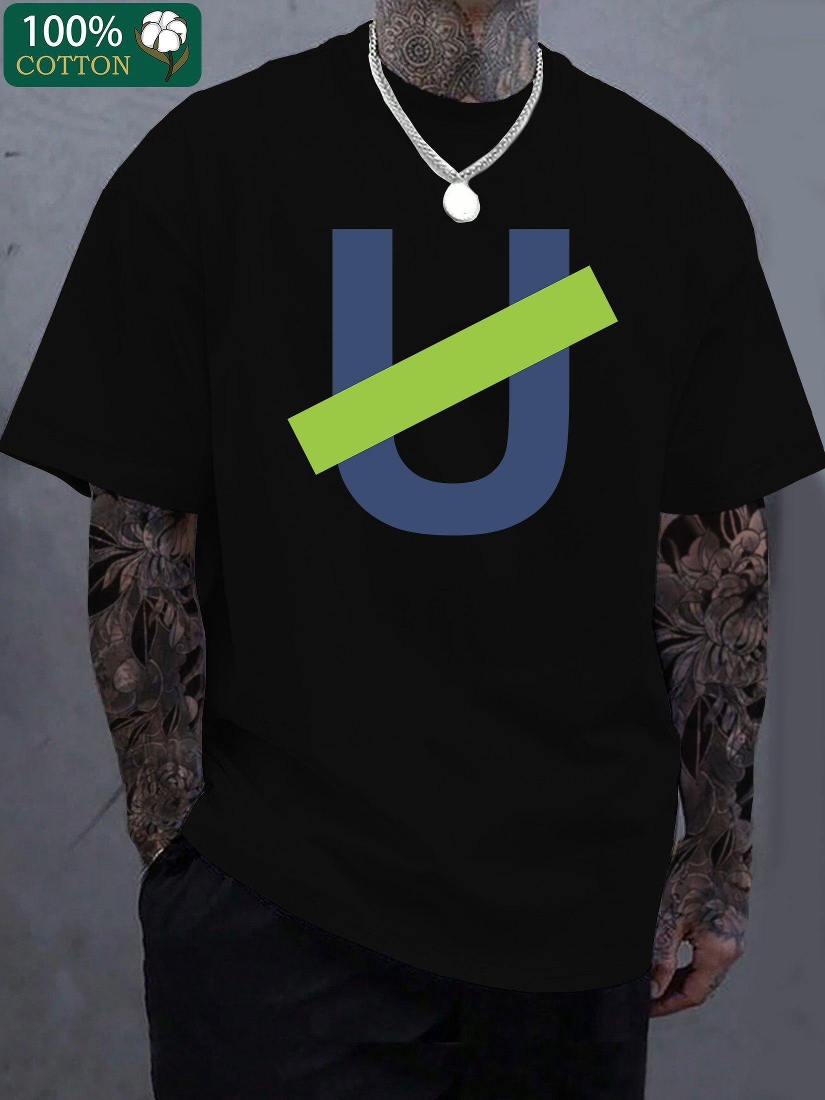 

Mens casual roundneck Tshirt 100 cotton knitted fabric short sleeve printed on the front suitable for daily and weekend wear 4XL