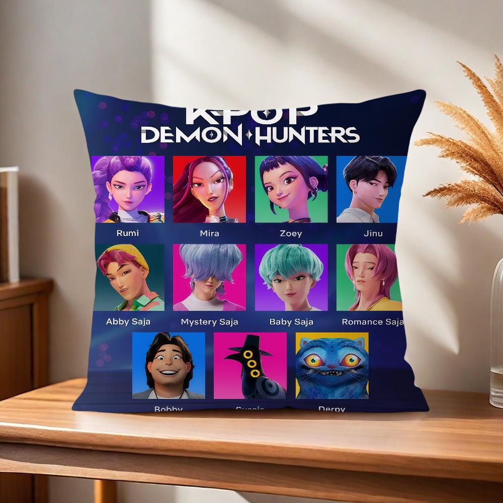 K-POP D-Demon H-Hunters Pillow Case Soft Fabric Pillowcase Double-Sided Print Cushion Cover Throw Pillowcase For Sofa Home Decor