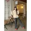 Winter New Love Button Sweater Cardigan Women's Top Knitted Coat Camel Wool High-end Retro Women's Clothing