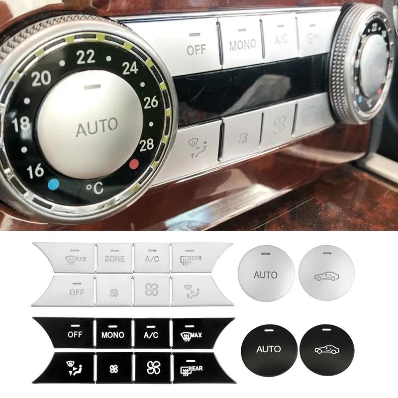 Car Console AC Air Conditioning AUTO Volume Buttons Sequ Cover Stickers Trim For Mercedes Benz C E CLS GLK Class W204 W212
