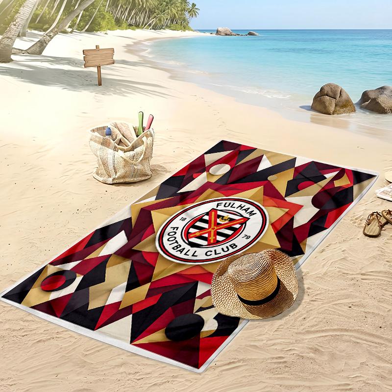 Fulham Football Print Beach Towel, Large Soft Quick Dry Towel for Beach Camping Swimming