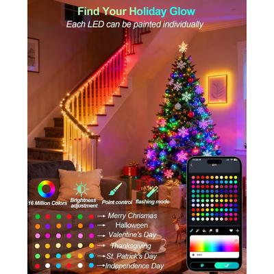 Smart Fairy String Lights DIY Twinkle Lights USB DIY Multicolor App/Remote Control for Bedroom Indoor Party Christmas Tree Decor