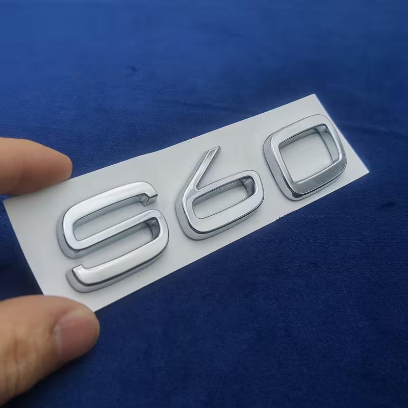 1pc 3D Chrome ABS S40/S60/S80/S90 Car Rear Trunk Emblem Badge Sticker