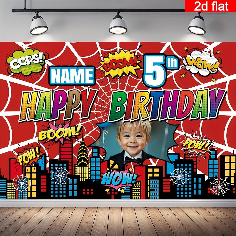 Customizable Spider-Man Iron Man Hulk Theme Children's Birthday Party Decoration Background Baby Shower Layout Props Room Poster