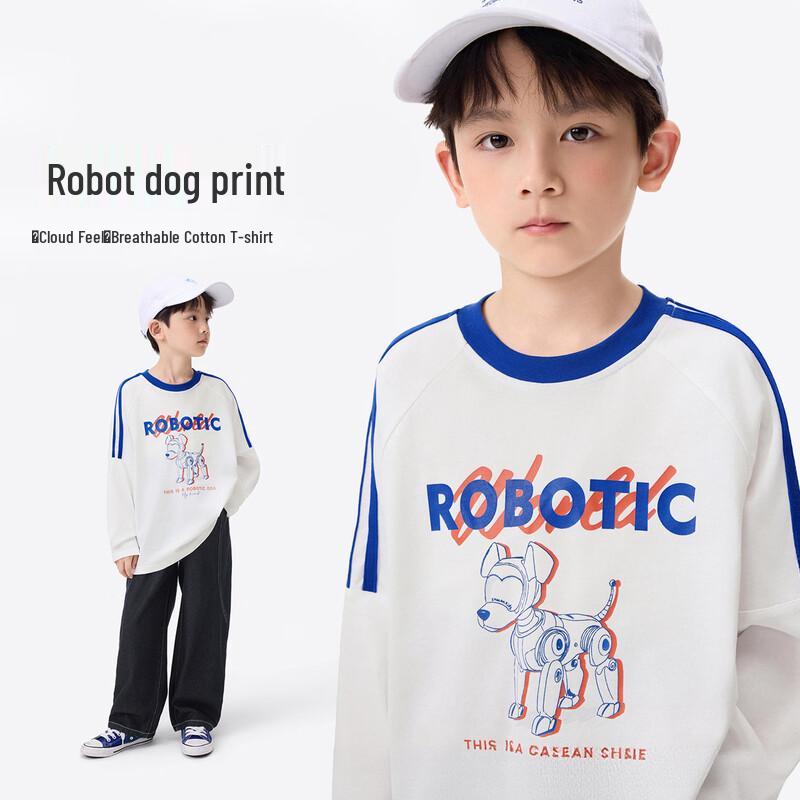 Little Yinman Boy s Robot Dog Print Long-Sleeve T-Shirt 130