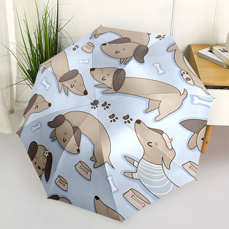 1pc Dachshund Bones Automatic Open/Close Umbrella Compact Folding Umbrella, All-Season Portable Umbrella for Women/Men F1124119
