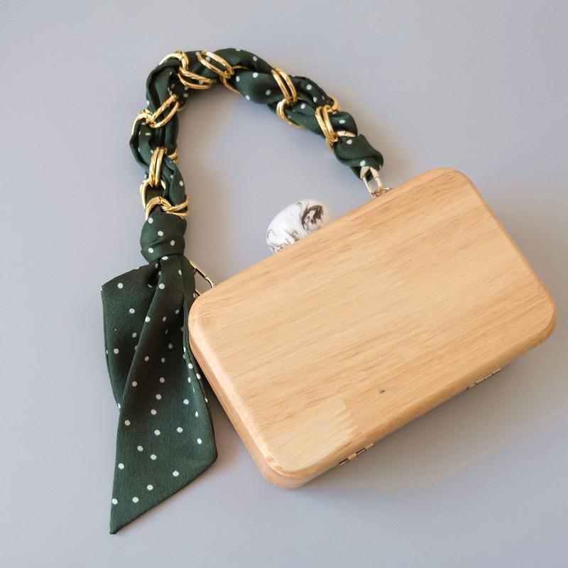 Neue Mode Frühling Sommer Frau Handtasche Zubehör Teil Ketten Abnehmbare Ersatz Red Dot Seide Scarve Strap Frauen DIY Kette