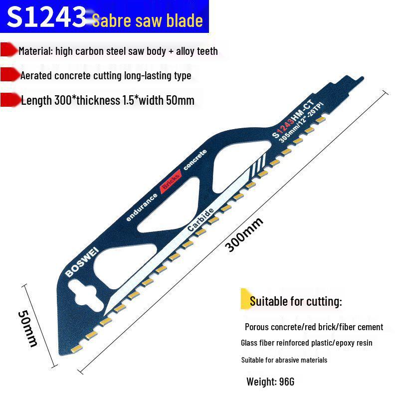Versatile Reciprocating Saw Blade for Metal, Wood, Plastic & Aluminum with Coarse & Fine Teeth, Extended Jigsaw & Electric Saw Compatibility.