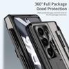 For Samsung Galaxy Z Fold6 5G Kickstand Phone Case PC Folding Cover with Tempered Glass Film+Stylus Pen