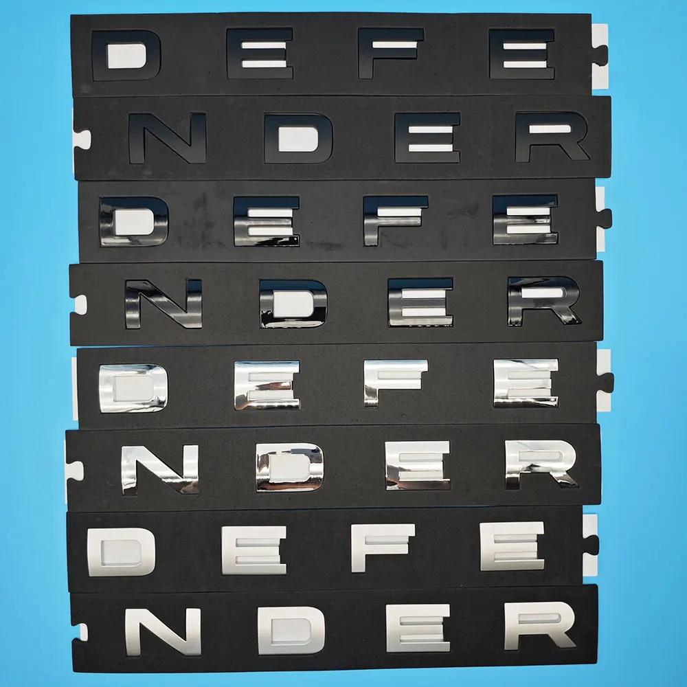 1pc 3D ABS Black Letters DEFENDER Badge Car Front Hood Bonnet Stickers Decals For Land Rover Defender Emblem Accessories XS6