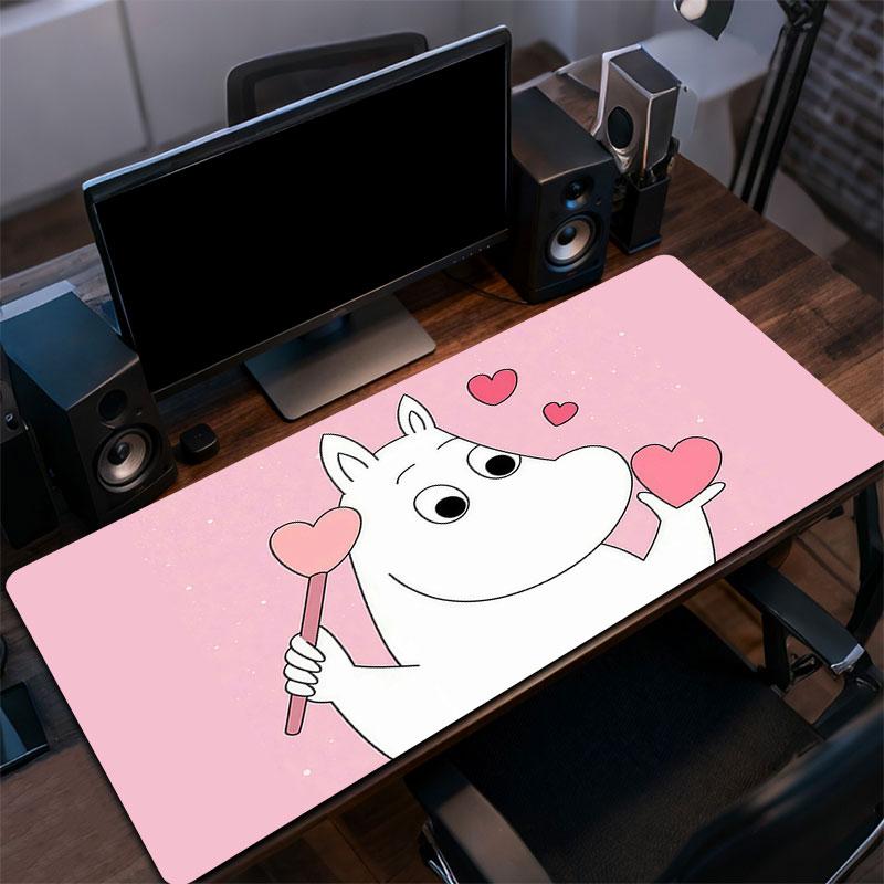 Moomin Art Mouse Pad, Large Gaming Desk Mat, Non-slip XXL Mousepad for Laptop & Tablet, Mini PC Playmat with Stitched Edges
