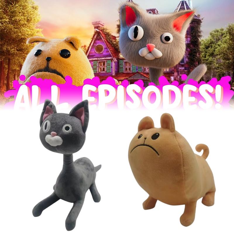 Cute Noodle And Bun Plush Toy- Soft And Cuddly Cartoon Cat And Dog Stuffed Animals
