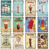 [SQ-DGLZ] Milchshake-Metallschild, Vintage-Plakette, Blechschild, Wanddekoration, Heimdekoration, Bar-Schild, Heimdekoration, Eiscreme-Poster