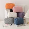 Pen Case Solid Color Large Capacity Zipper Closure Pencil Bag Soft Plush Children Stationery Organizer
