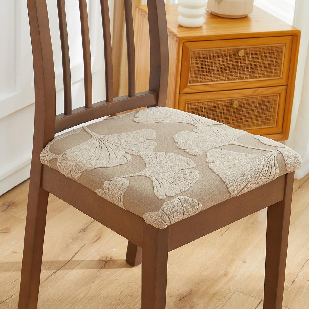 1/2/4pcs Solid Color Jacquard Elastic Chair Cushion Cover Stool Cover Protect Furniture Chair Cover for Living Room Home Decor