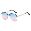 New Double Bridge Gradient Oval Women Sunglasses Y2K Luxury Brand Thin Frame UV400 Sun Glasses