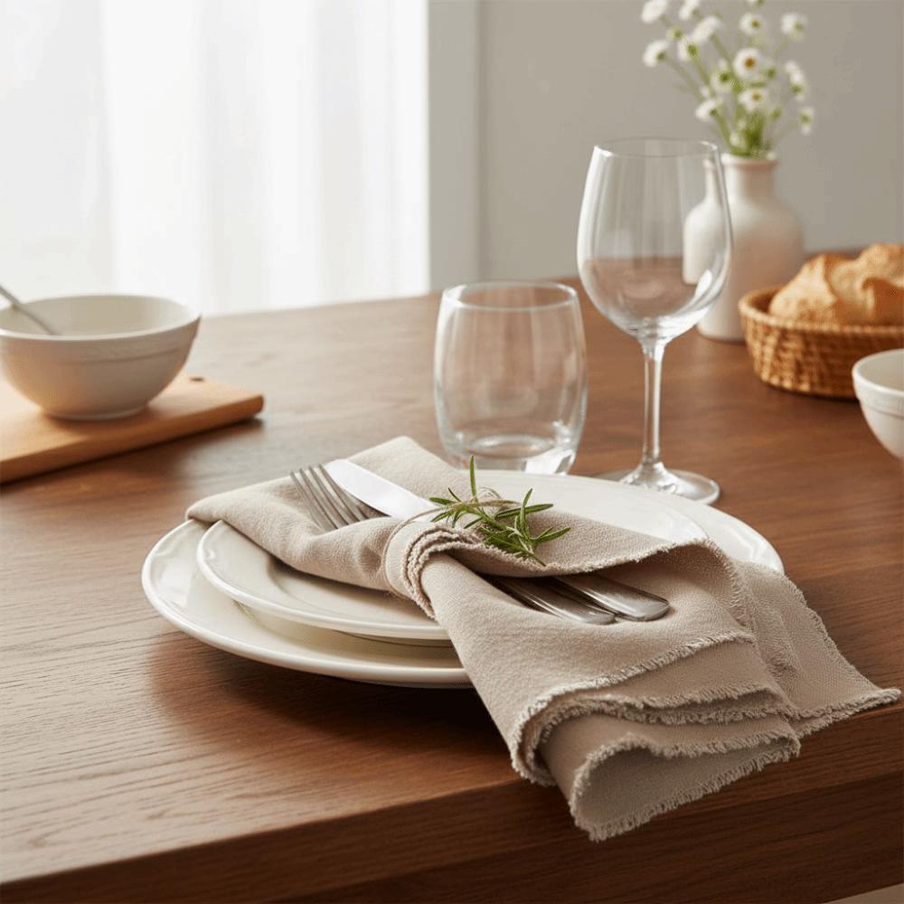 4PCS Eco-Friendly Cloth Napkins Soft Tea Towel Minimalist Placemats Wedding Decor