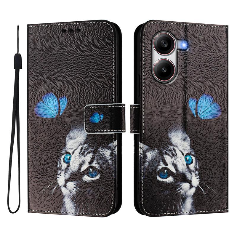 X7 Leather Phone Case for Xiaomi Poco X7 Pro C75 M7 PocoM7 PocoX7 Pro 5G Flip Cover Wallet Magnetic Painted Case Cat Flower Bear