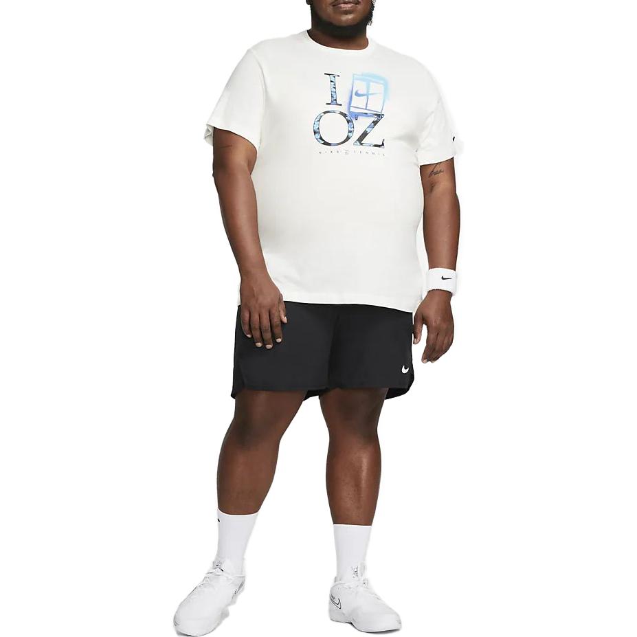 Nike T Shirts Men's White Crew Neck Moderate Straight Fit DZ2635-133