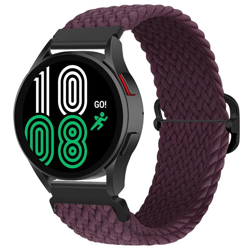 20mm Braided Solo Loop Strap for Samsung Galaxy Watch 6/5/4 44mm 40mm/Classic 47mm 43mm 46mm42mm Nylon Bracelet Watch 5 Pro 45mm