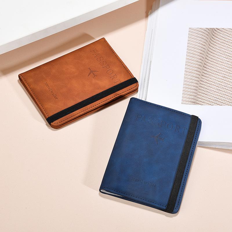 Cross-Border PU Leather RFID Passport Holder & Travel Wallet