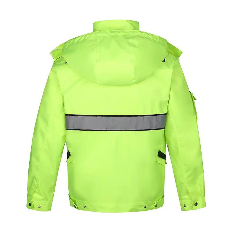 Men's Reflective Raincoat and Pants Set for Road Security