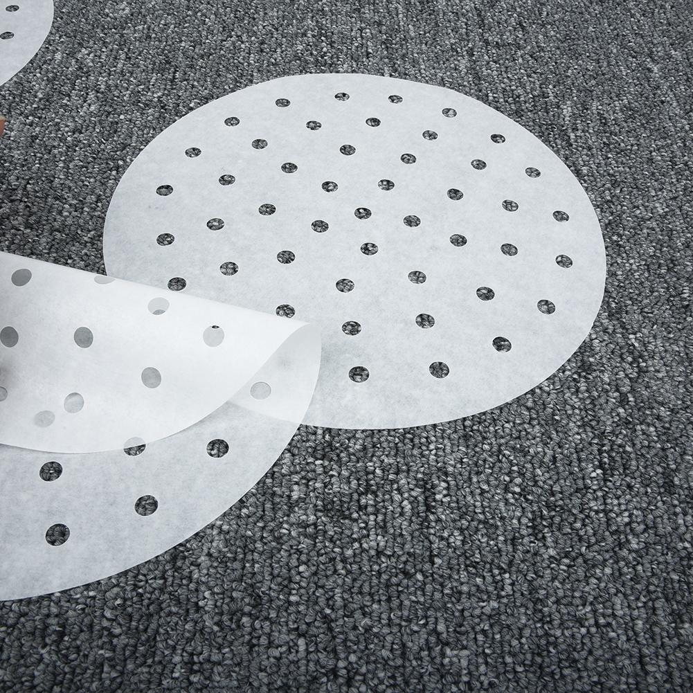 Air Steamer Liners Perforated Wood Pulp Paper Non-Stick Steaming Basket Mat*100