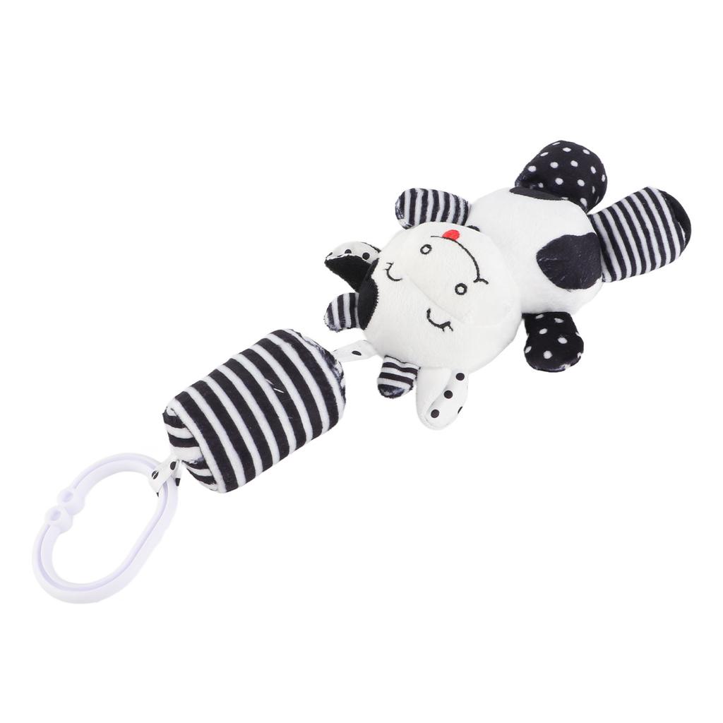 Jucării Zornăitoare Suspendate pentru Bebeluși, cu Dungi Negru și Alb, Jucării de Pluș cu Clopoței de Vânt pentru Cărucior, Pat de Mașină pentru Sugari