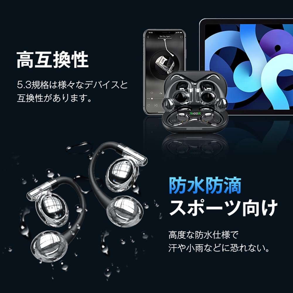 Słuchawki bezprzewodowe Meisei Nowe Słuchawki OWS Bluetooth Przewodnictwo Powietrzne Dźwięk Pojedynczy ENC Redukcja Szumów Czyste Rozmowy [Słuchawki 2024] Zestaw Słuchawkowy 5.3, Słuchawki, Nauszne