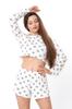 Women's Ribbed Loungewear Set with Crop Top and Shorts Summer 8448-097 HC