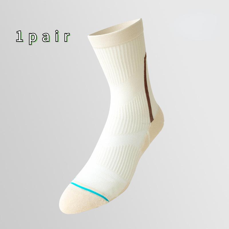 

Мужские велосипедные носки средней длины, размеры 39–44, спортивные носки с дышащей махровой подошвой One-size хаки