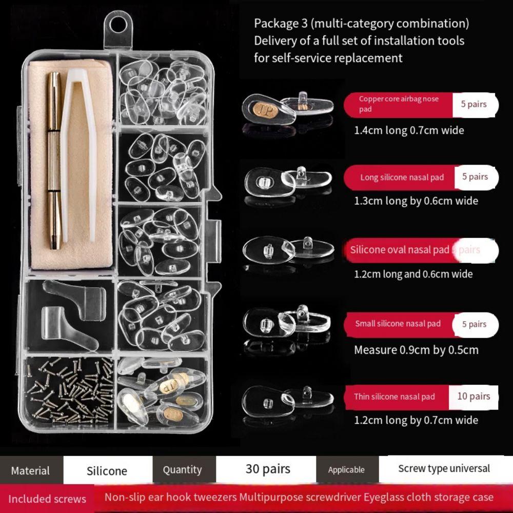 Sklisikre presisjonsskruesett Silikon Briller Reparasjonsverktøy Briller Repareringssett Solbriller