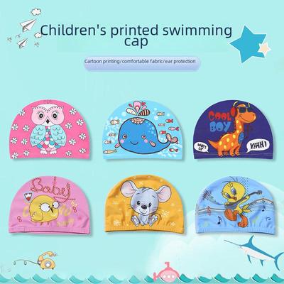 Wasserdichte Cartoon-Badekappe mit Ohrenschutz für Erwachsene - Unisex, bequeme Passform