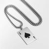 Punk Playing Cards A Shape Pendants Gold Silver Color Stainless Steel Poker Necklace for Women Men Lucky Fashion Jewelry Gift