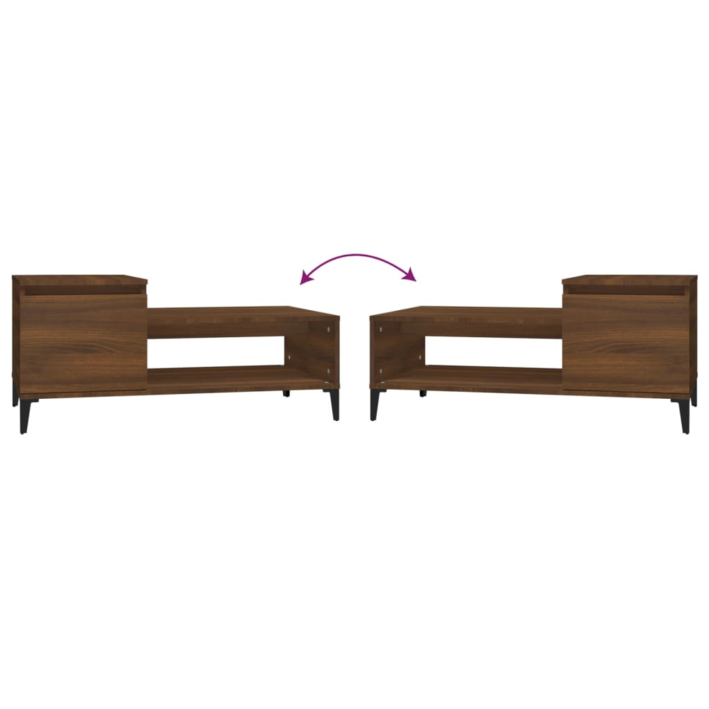 Coffee Table in Brown Oak Look 100 x 50 x 45 cm Engineered Wood