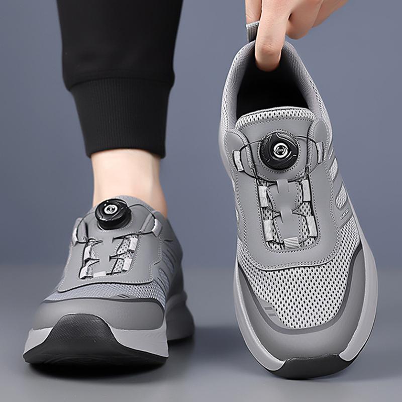 Sommer Herren Sneaker mit Drehverschluss Bequeme Rutschfeste Schnürschuhe Langlebige Schuhe für Herren Outdoor-Aktivitäten Freizeitschuhe