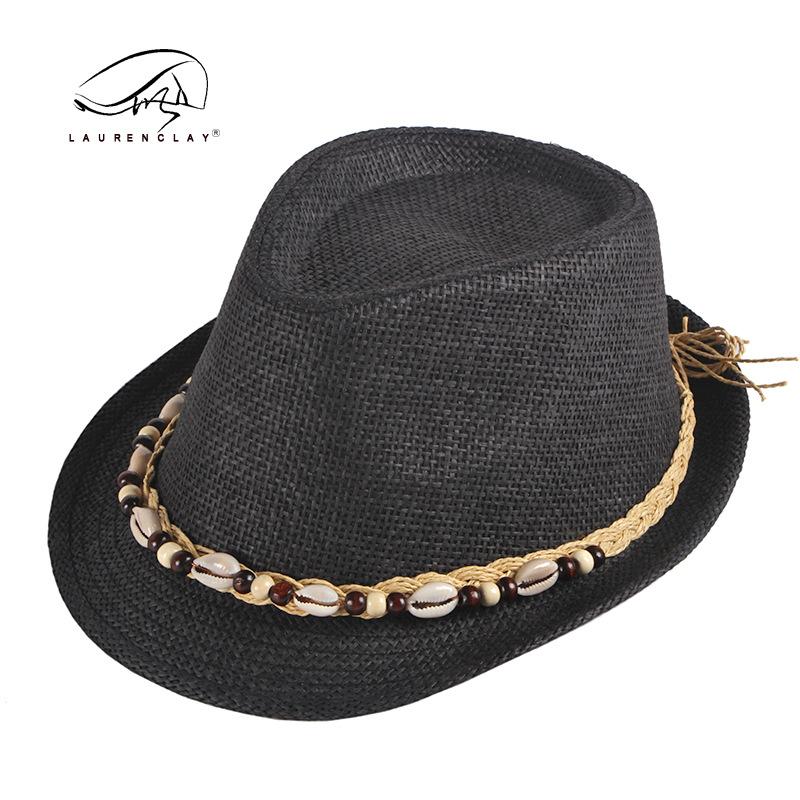 Summer sunshade sunscreen topper hat women's simple casual beach hat men's jazz hat straw woven handmade straw hat