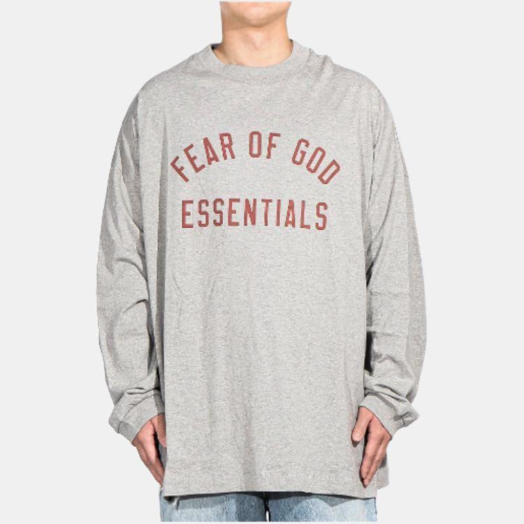 Fear of God Essentials Jersey Long-Sleeve Tee Dark Heather Men Tops Grey 125BT244201F