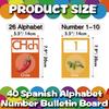YIYDONG 40 Pcs Spanish Alphabet Line Bulletin Board Set Alphabet for Classroom Wall ABC Spanish Posters for Classroom Decor