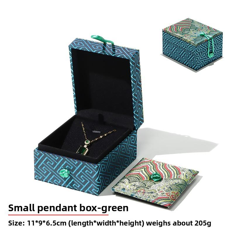 Modern Square Embossed Design Jewelry Storage Box for Necklaces Bracelets Brocade Cloth Luxury Gift Elegant Packaging Box