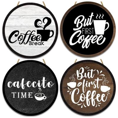 Décor de Panneaux de Café pour Bar à Café Bois Décor de Panneau Mural de Ferme pour Cuisine Maison Bureau Café Station à Café Cadeau de Pendaison de Crémaillère