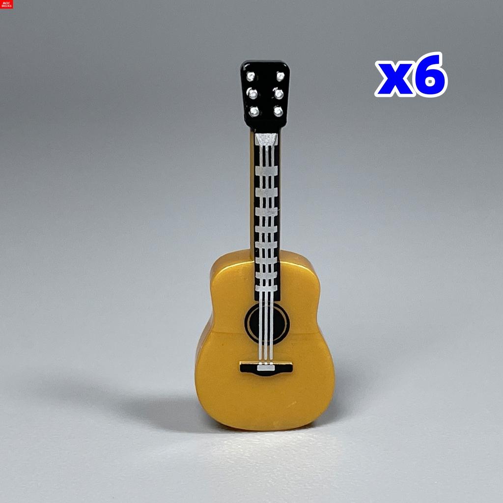 MOC Bricks Guitar Stand 4cm Figure Music Instruments Building Blocks DIY Dolls Toys For Children Gifts